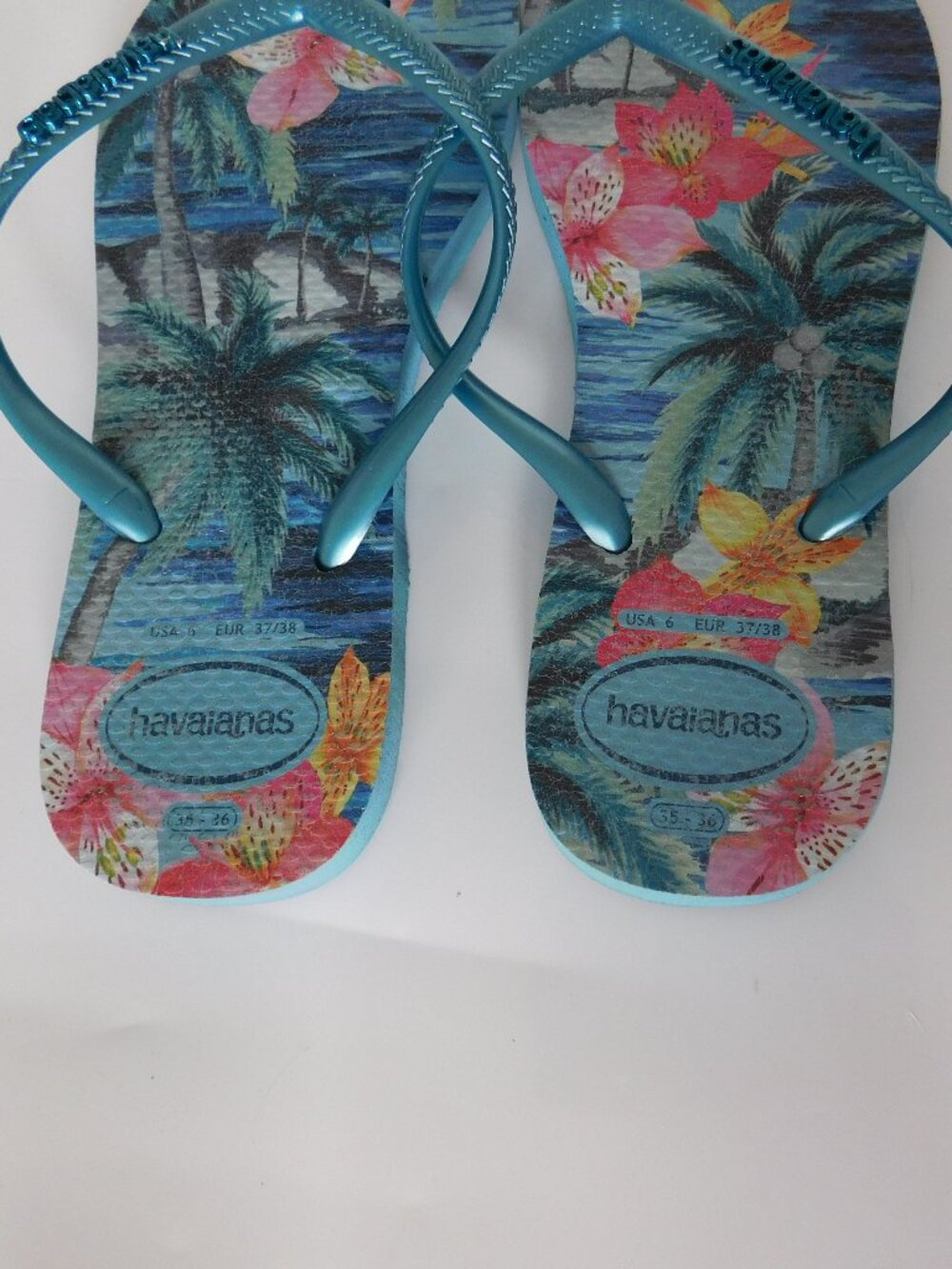Havaianas Lot of 2 Size 6 Flip flops Tropical Animal Rubber Thong Sandals - Picture 6 of 8